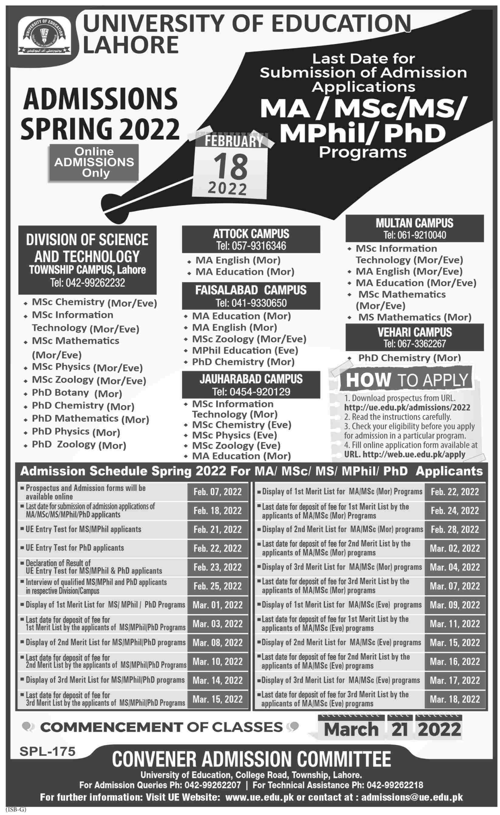 university-of-education-ms-mphil-phd-admissions-2022-result-pk