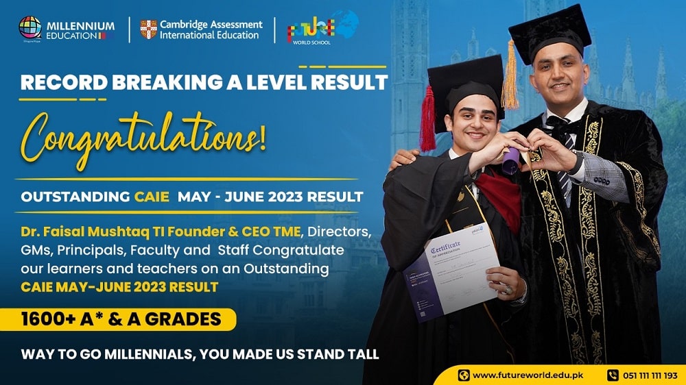 TME Shines with 1600 A* Grades in CAIE A Level 2023