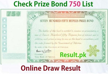 Prize Bond Rs 750 Draw Result Karachi 2025